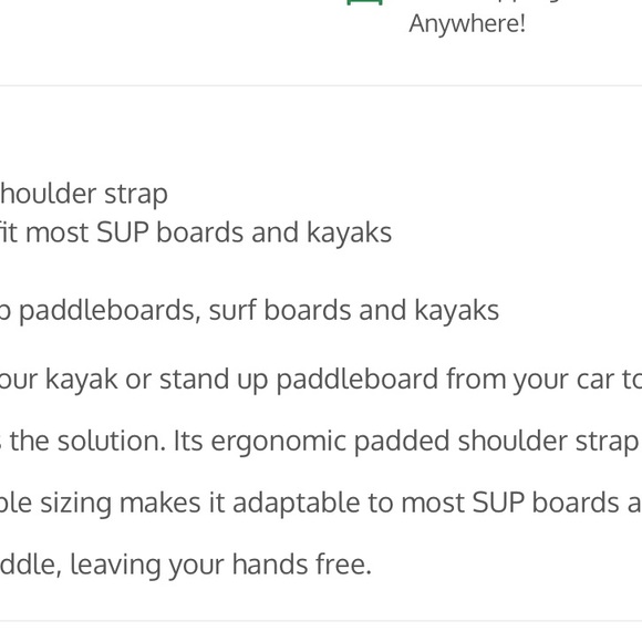 New Black Paddle Boat / Kayak carrier straps. - Picture 4 of 4